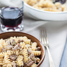 Leek and sausage pasta