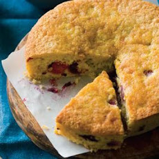 Cornmeal Cake with Fresh Corn and Raspberries