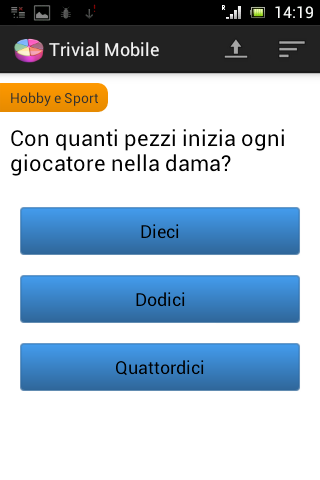 Android application Mobile Trivia screenshort