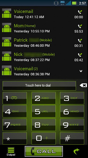 GO Contacts Clean Green Theme