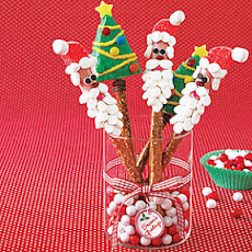 Santa and Tree Pretzel Rods