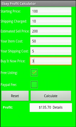 Ebay Profit Calculator