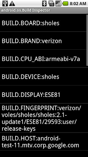 Inspector for android.os.Build