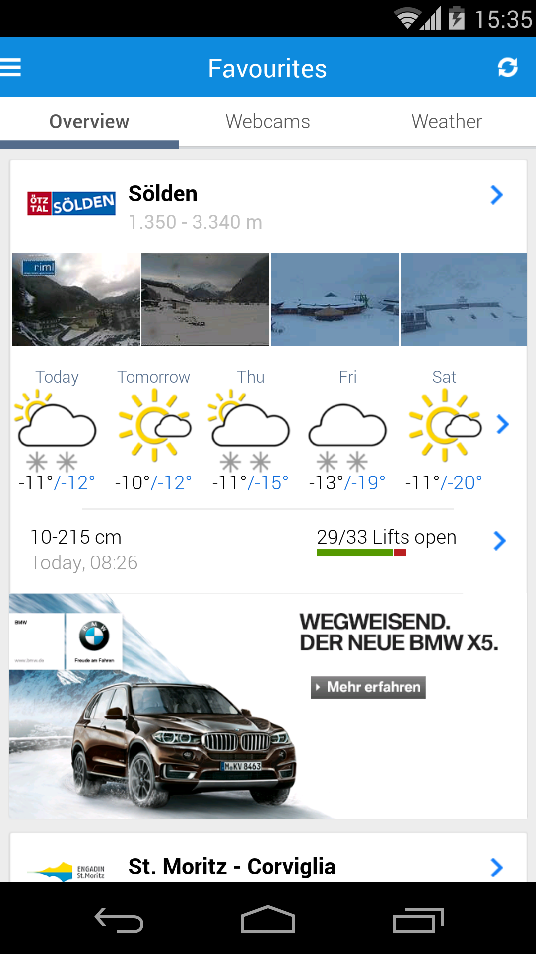 Android application bergfex/Ski Lite screenshort