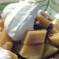 Mangoes Foster with Creme Fraiche