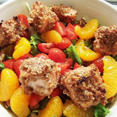 Pecan Salmon Salad with Honey Mustard Dressing