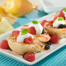 Grilled Berry-kissed Pears With Yogurt 
