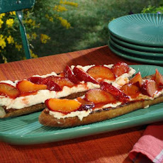 Caramelized Plum-Ricotta-Black Pepper Crostini