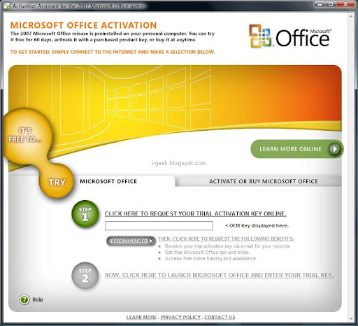 how to enter product key for office 2007
