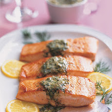 Seared Salmon with Mustard-Caper Butter