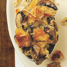 Savory Bread Pudding with Mushrooms and Parmesan Cheese