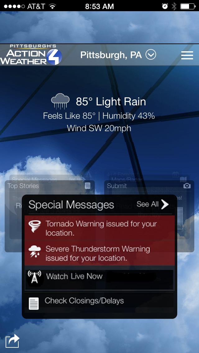 Android application Pittsburghs Action Weather 4 screenshort