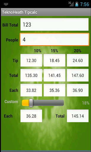 TeknoHeath Tip Calculator