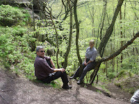 Hanne and Rudi sitting in the woods near Serrig