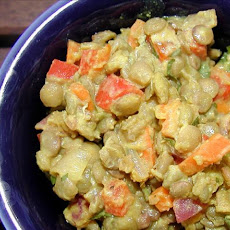 Lentil Salad With Curry Spices and Yogurt