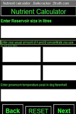 Hydroponics Nutrient Calc