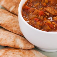 Roasted Italian Sausage Soup Recipe with Garbanzos, Lentils, and Roasted Tomatoes