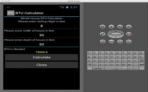 BTU calculator