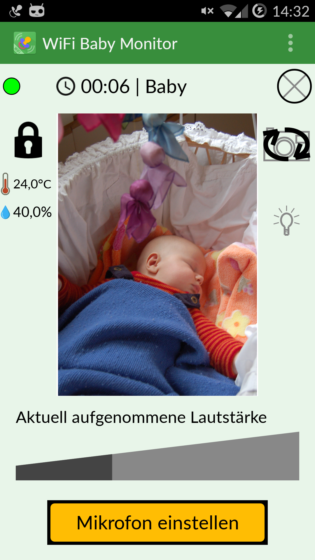 Android application WiFi Baby Monitor (PRO) screenshort