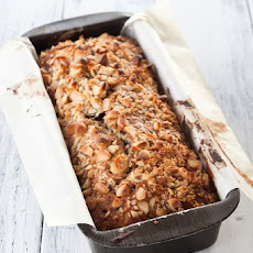 Banana bread with chocolate and macadamia nuts