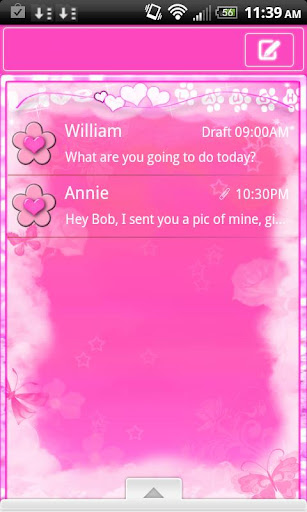 GO SMS PRO CUTE PINK THEME