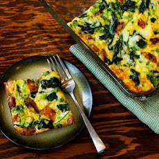Chicken-Garlic Sausage, Kale, and Mozzarella Egg Bake