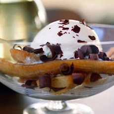 Baked Bananas with Ice Cream and Shaved Chocolate