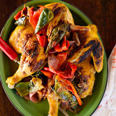 Chicken Under a Brick with Avocados and Chiles