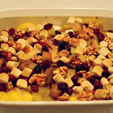 Candied Sweet Potatoes with Walnuts, Cranberries, and Marshmallowettes