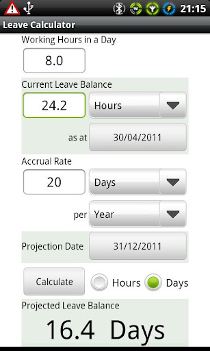 Leave Calculator