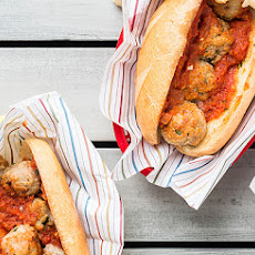 Turkey Meatball Garlic Bread Heroes