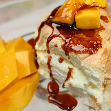 Mango Caramel Angel Food Cake