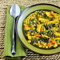 Chicken Soup with Farro, Kale, and Turmeric