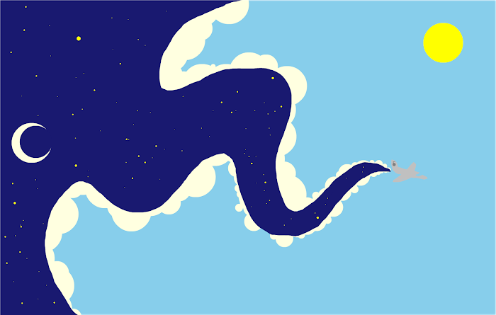 Flying whale eats space octopus