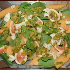 Melon and Watercress Salad with Honey-Marcona Almond Dressing