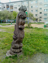Деревянная скульптура Дракончик