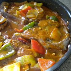 Chunky Pepper and Pork Chop Skillet