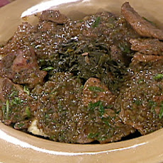Veal Grillades and Grits with Smothered Greens