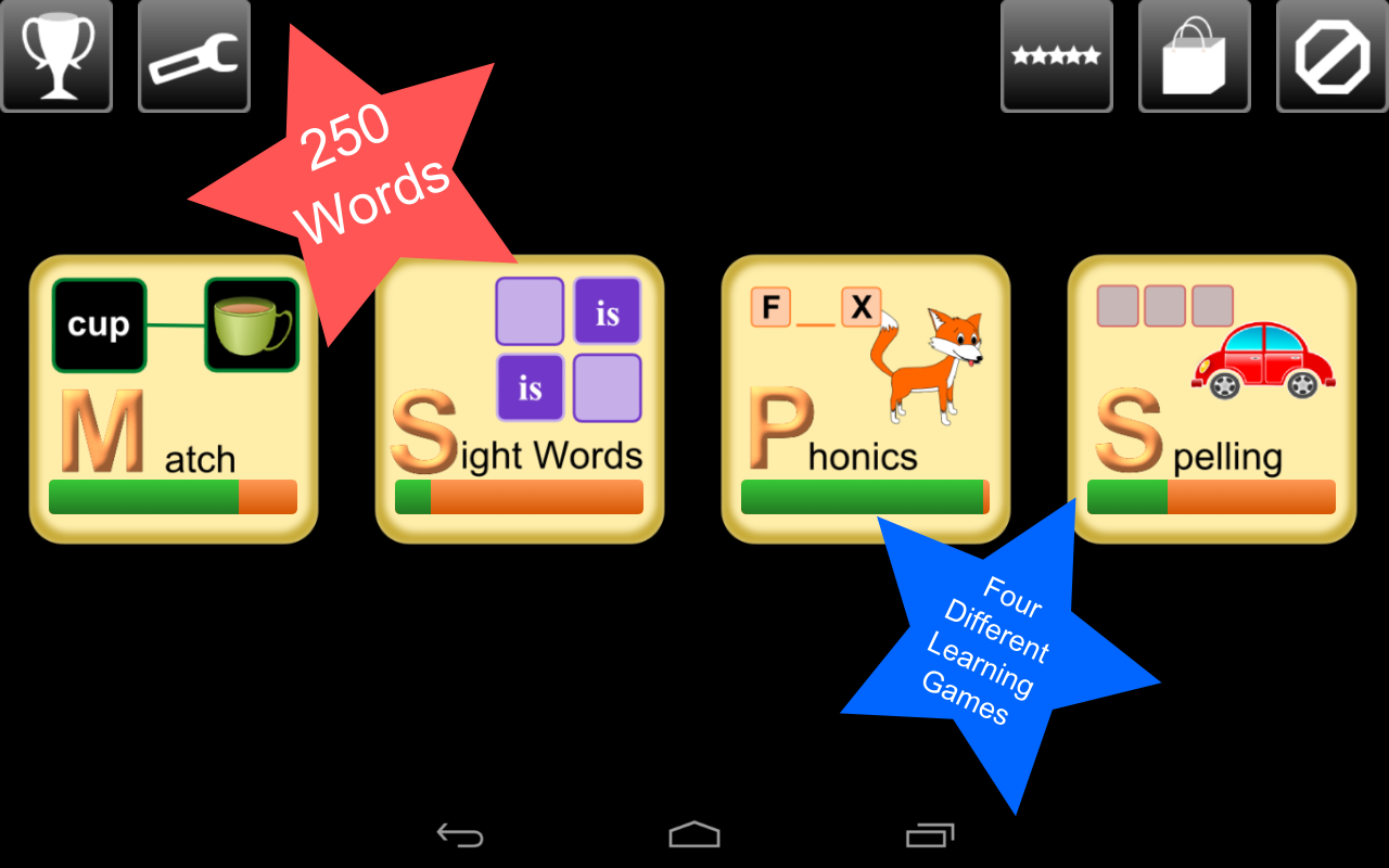 Android application Kindergarten Word Play screenshort