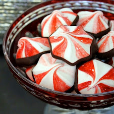 Chocolate-Dipped Peppermint Meringues