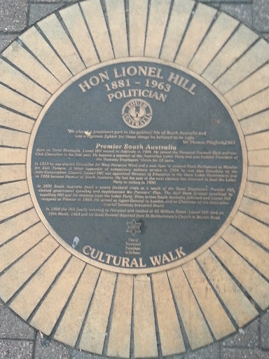 Lionel Hill Memorial Plaque