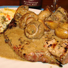 New York Strip Steak With Brandied Mushrooms