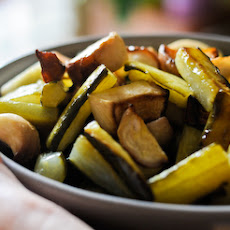 Baked Cucumbers with Pink Turnips