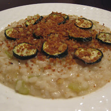 Lemon Risotto with courgette and pangratto
