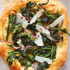 Broccoli Rabe Pizza with Hazelnut Dough