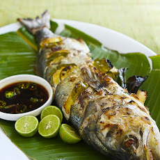 Grilled Whole Fish with Chili Soy Dipping Sauce