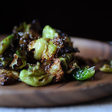 Crispy Fried Brussels Sprouts with Honey and Sriracha