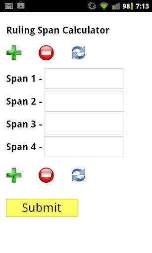 Ruling Span Calculator