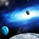 Earth Galaxy and Moon 3d LWP mobile app icon