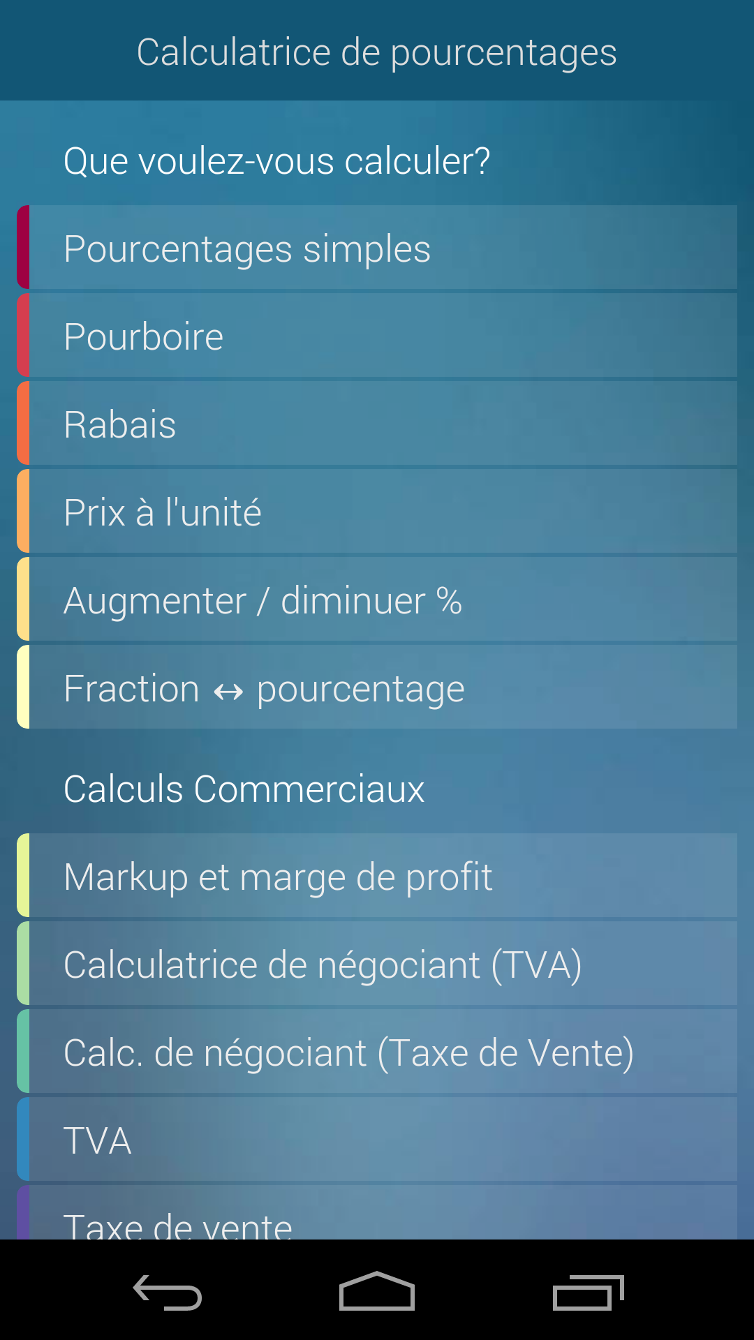 Android application Percentage Calculator screenshort